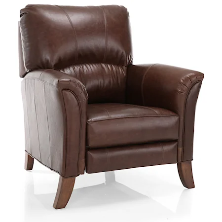 Transitional Push Back Chair with Tapered Arms